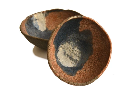 Set pocillos Raku azul