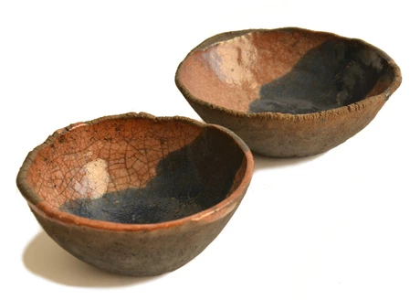 Set pocillos Raku azul