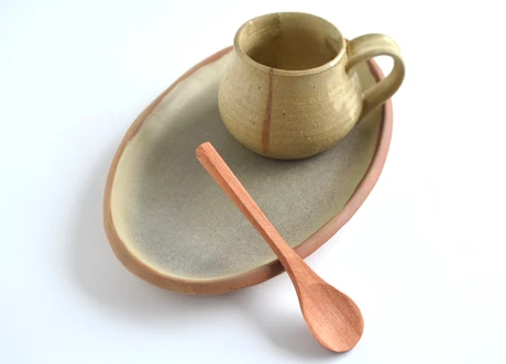 Set bandejita espresso tonos naturales