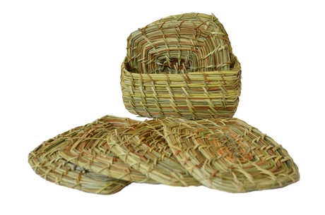 Set de 6 posavasos rectangulares en canastito