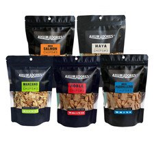 Pack 5 Bolsas Chips#3 150g - Roble, Manzano, Haya, Mix Salmon, Mix parrillero