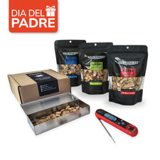 Pack regalo caja ahumadora + 3 Bolsas Chips #3 de 150G + Termómetro plegable