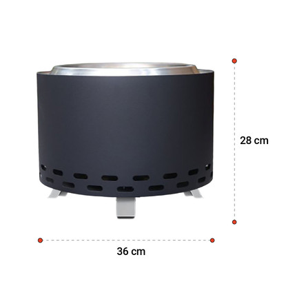 Brasero sin humo negro 37 cm