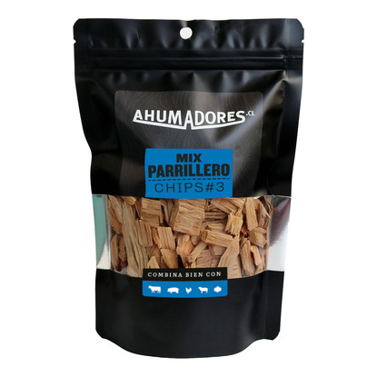 Pack 5 Bolsas Chips#3 150g - Roble, Manzano, Haya, Mix Salmon, Mix parrillero