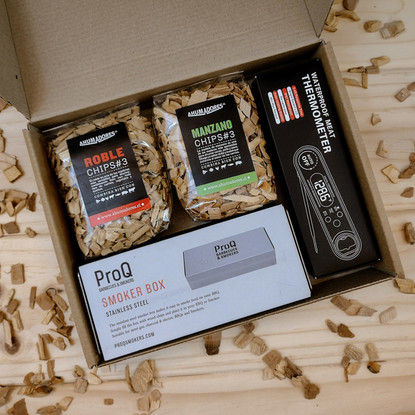KIT REGALO Caja Ahumadora ProQ + chips de madera y termómetro