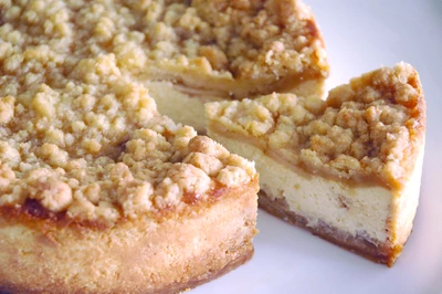 Cheesecake Crumble de Manzanas