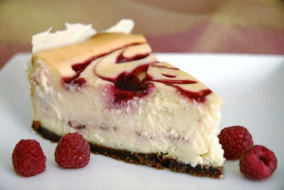 Cheesecake Chocolate Blanco Salsa Frambuesa