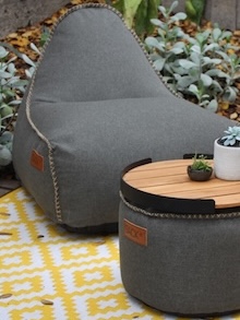 SACK IT: DISEÑO DANÉS PREMIUM PARA EL EXTERIOR, Pufs y cojines de diseño nórdico especiales para el exterior, fabricados con fibras repelentes al agua y con filtro UV.