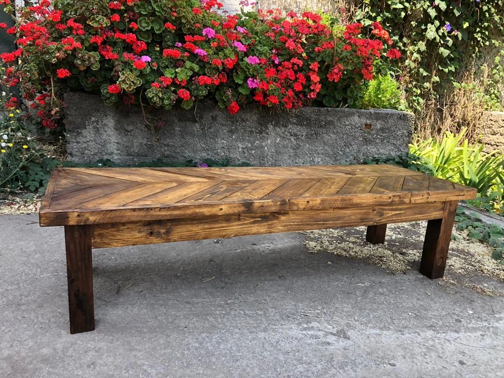 Mesa de centro de madera de pallets a medida - vista alternativa