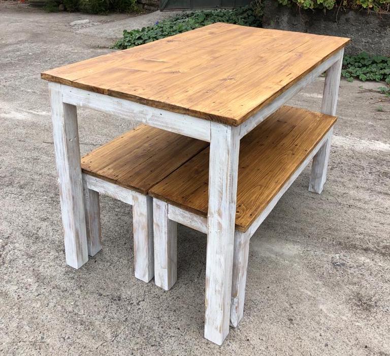 Mesa comedor de terraza de pallet a medida - vista alternativa