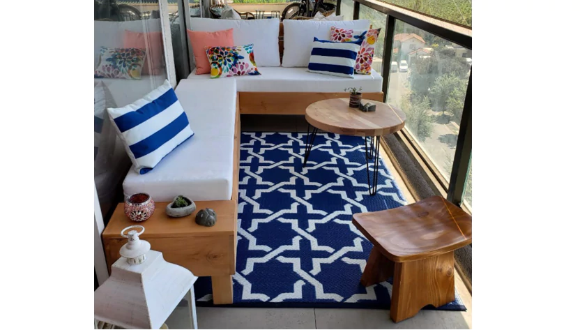 Terraza en L para espacio de ancho mínimo de 130 cm - vista alternativa