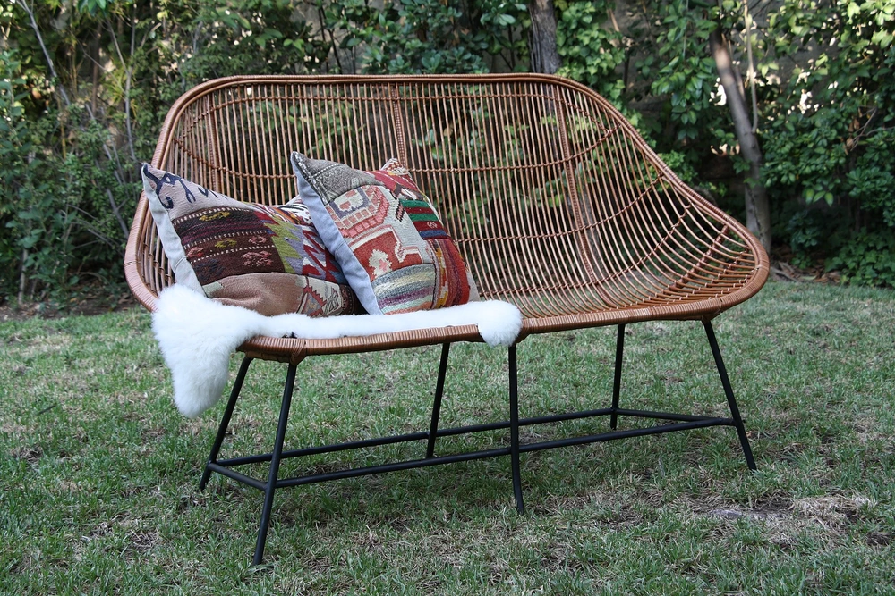 Sillón de mimbre modelo Picaflor de dos cuerpos