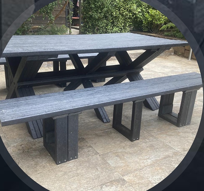 Mesa de comedor de terraza X de ecotabla