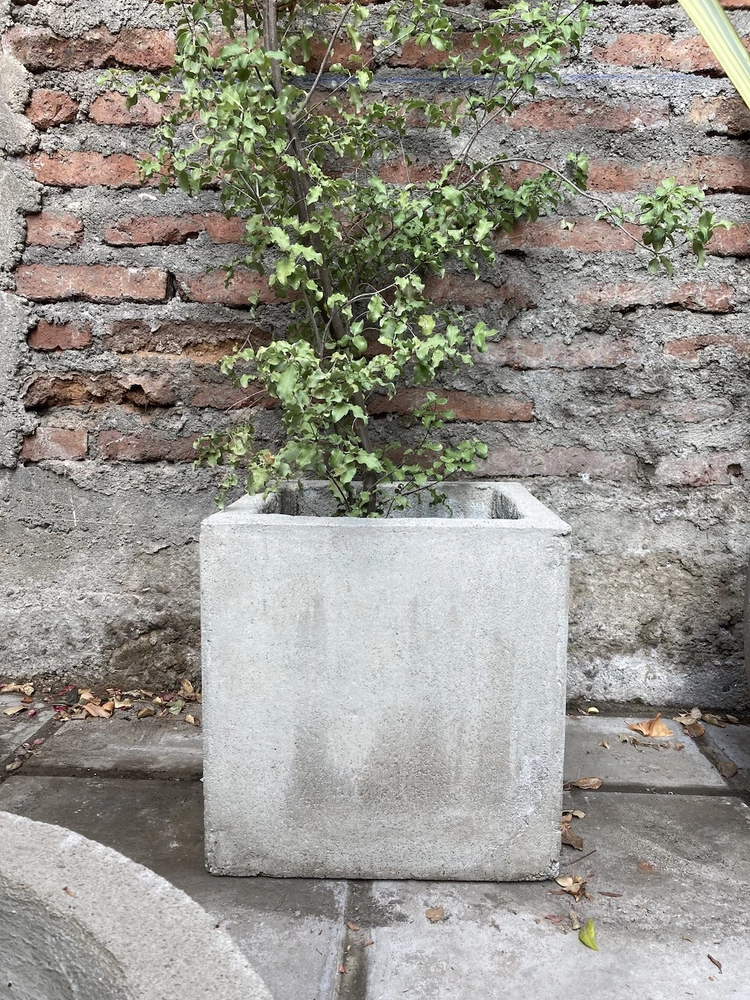 Macetero de concreto cuadrado de 40 x 40 cm