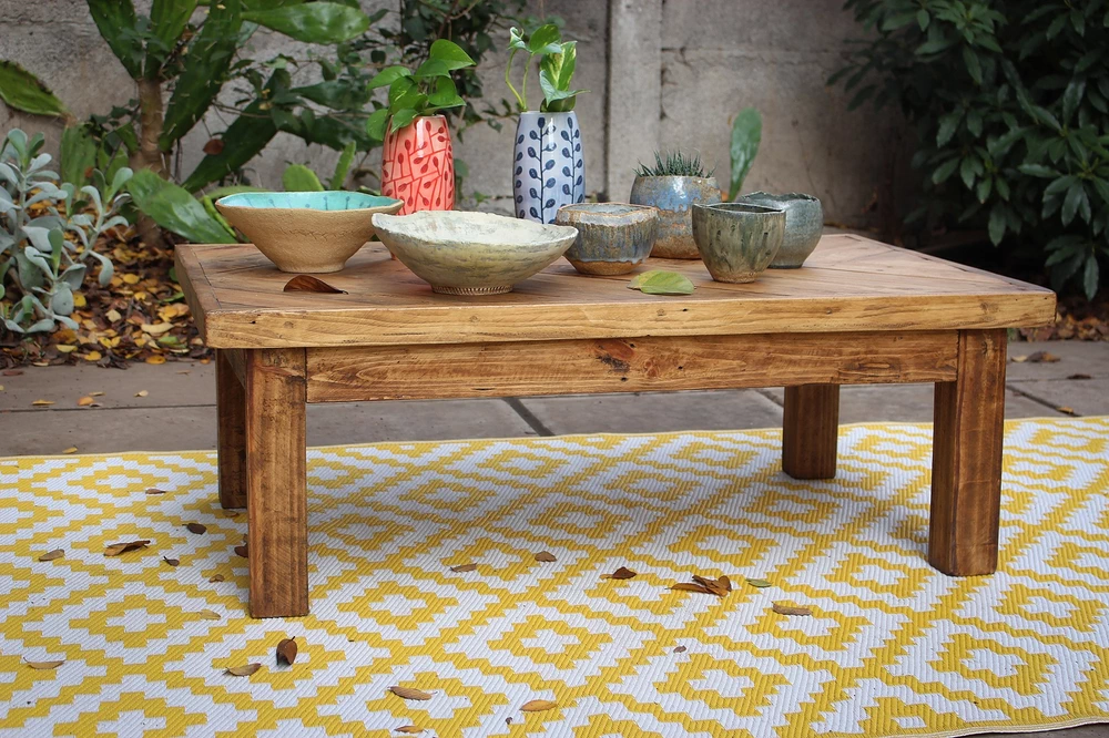 Mesa de madera de pallets modelo Zig Zag