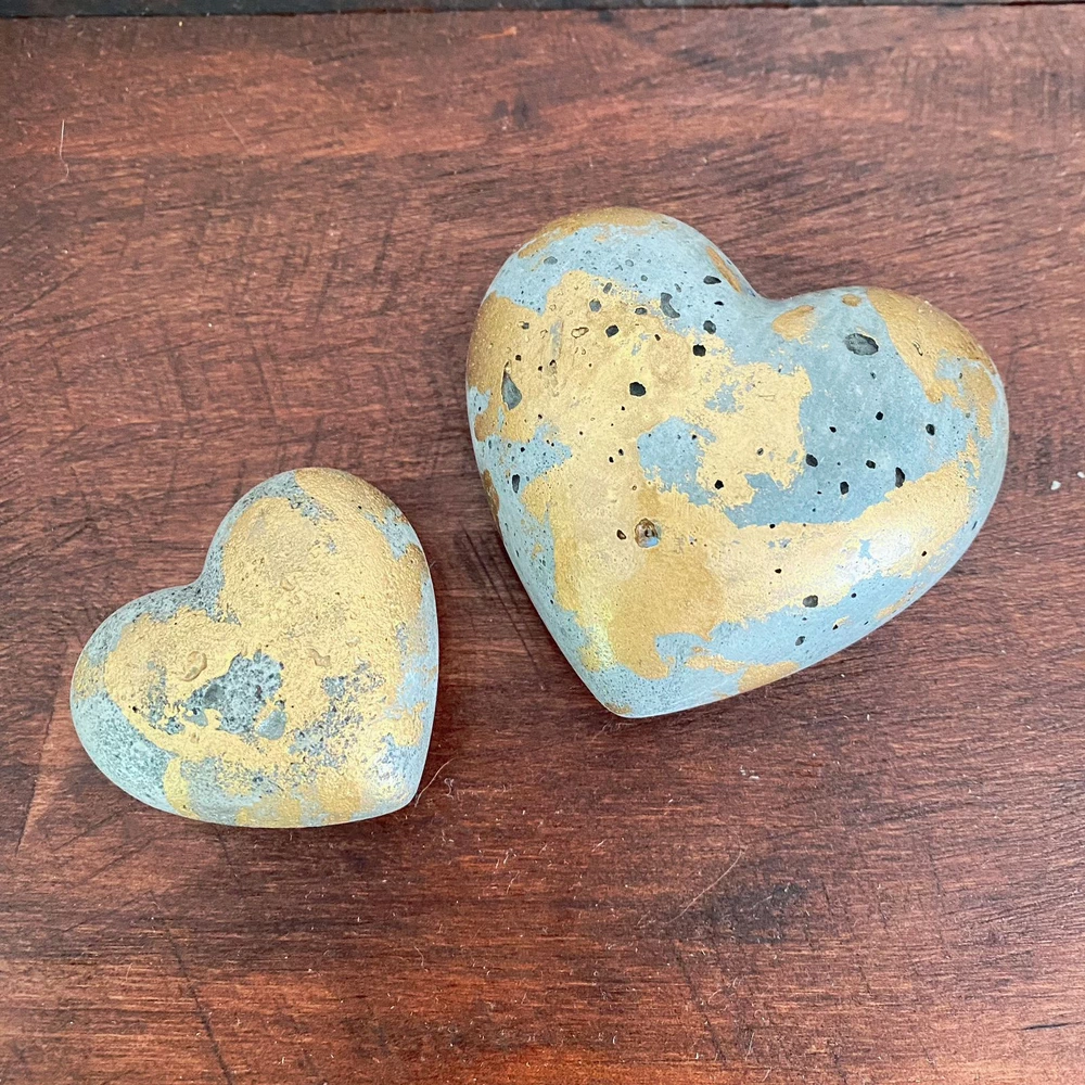 Set de 2 corazones de hormigón - vista alternativa