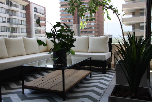 Sofá de pallet en L con cojines de 200 por 270 cm - vista alternativa