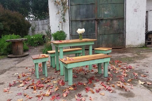 Juego de comedor de terraza de pallet