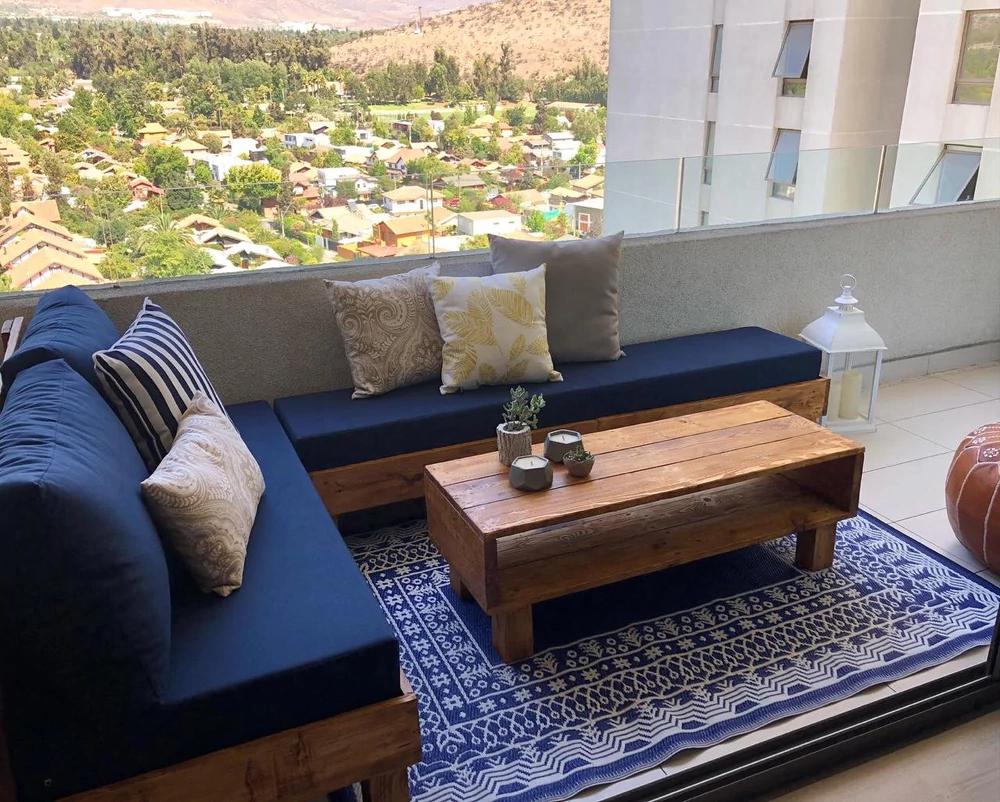 Terraza de 140 cm de ancho con sofá y banca en L - vista alternativa