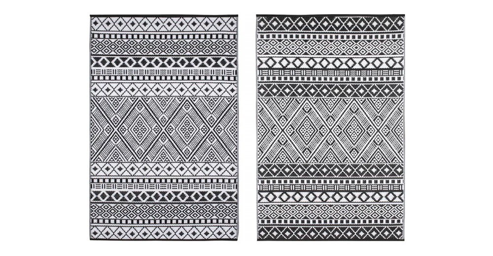 Alfombra PET modelo Relic negro con blanco 240 x 300 cm. - vista alternativa