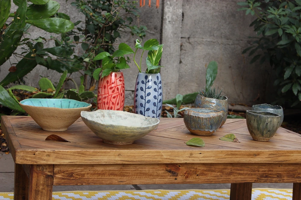Mesa de madera de pallets modelo Zig Zag - vista alternativa
