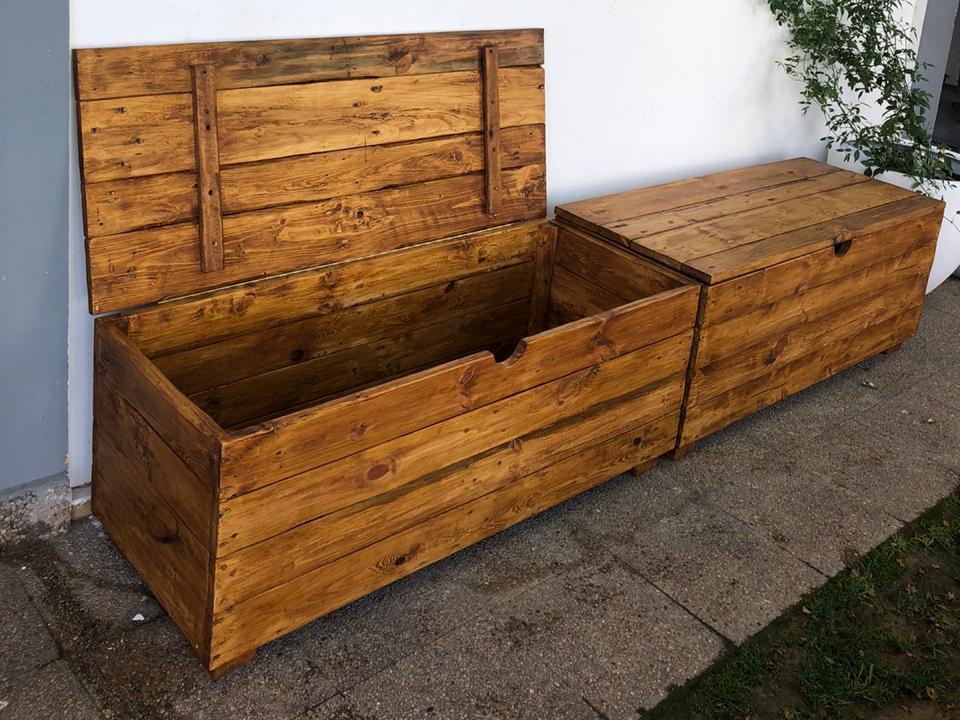 Baúl de madera de pallets reciclados a medida