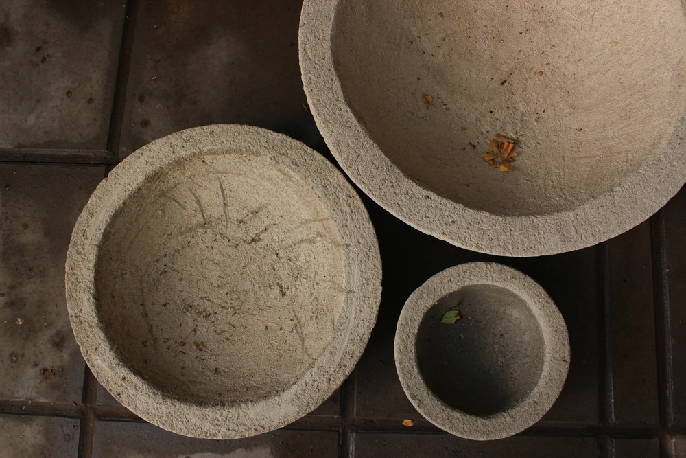 Macetero de concreto media bola de 40 