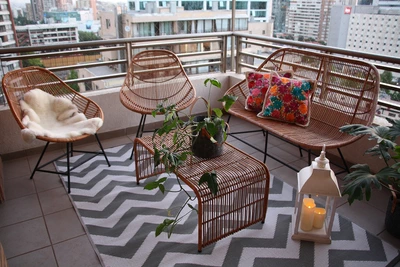 Muebles de mimbre para terraza de 300 por 300
