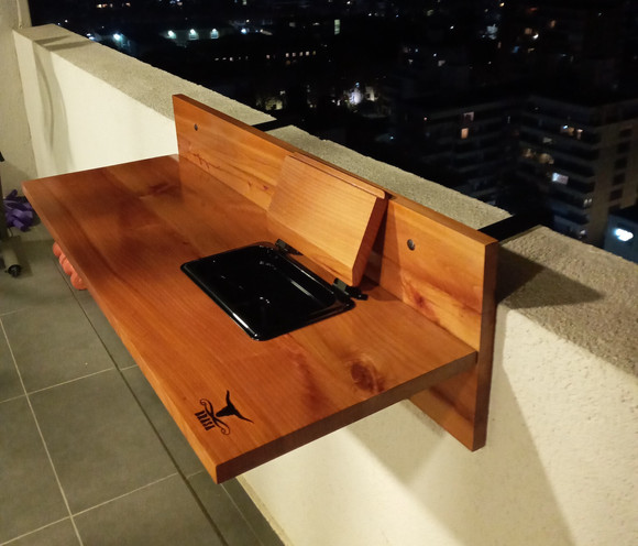Mesa para baranda abatible