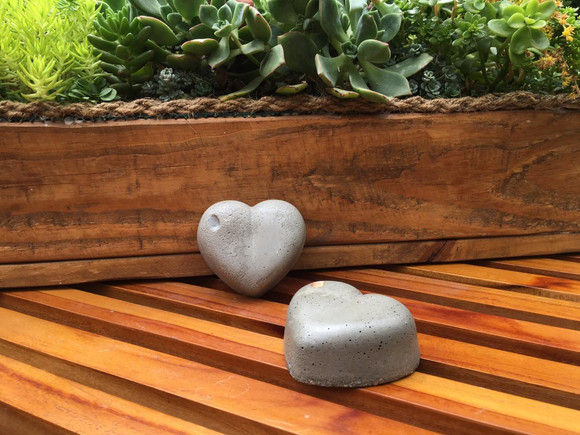 Set de 2 corazones de hormigón