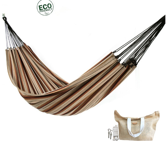 Hamaca de algodón y plástico reciclado modelo Terra