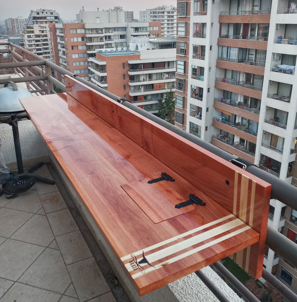 Mesa para baranda abatible