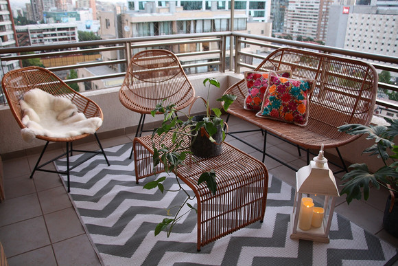 Muebles de mimbre para terraza de 300 por 300