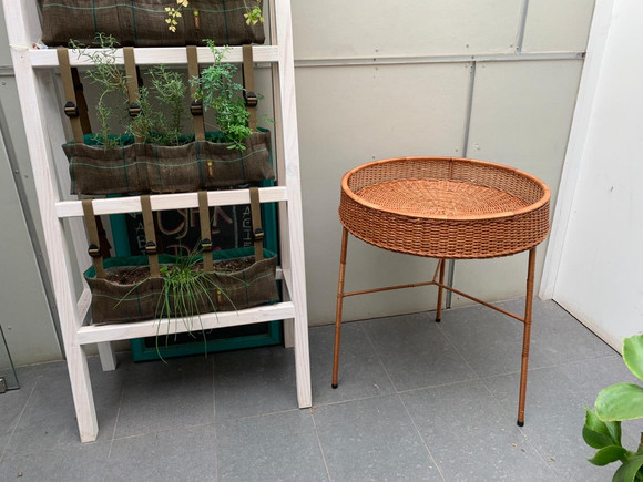 Mesa de mimbre circular modelo Cordorniz