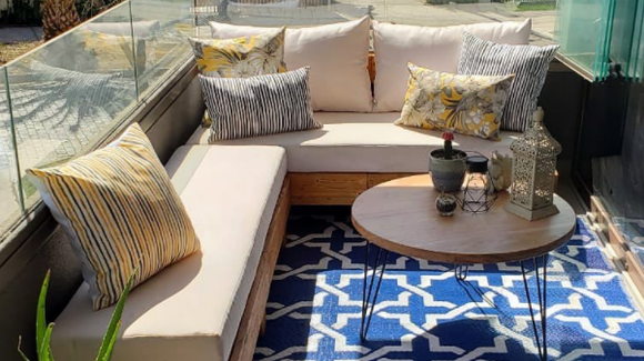 Terraza en L de 200 x 220 cm