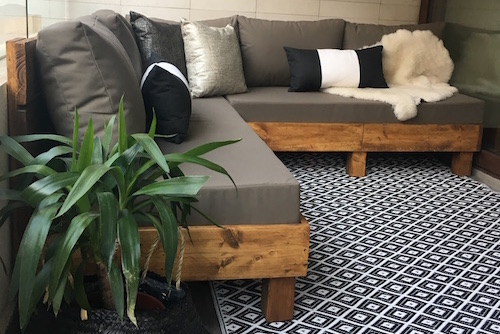 Terraza lista para espacio mínimo de 190 x 260 cm