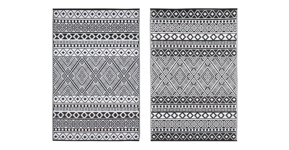 Alfombra PET modelo Relic negro con blanco 240 x 300 cm.