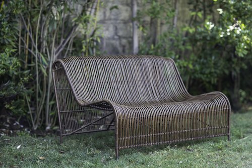 Sofá de mimbre modelo Carpintero de 2 cuerpos