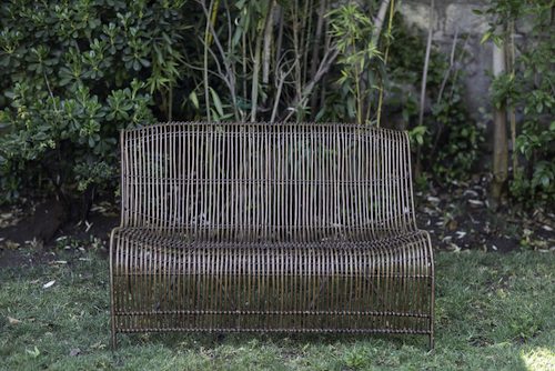 Sofá de mimbre modelo Carpintero de 2 cuerpos