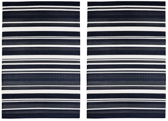 Alfombra PET modelo Broadway azul con gris y blanco 90 x 150 cm.