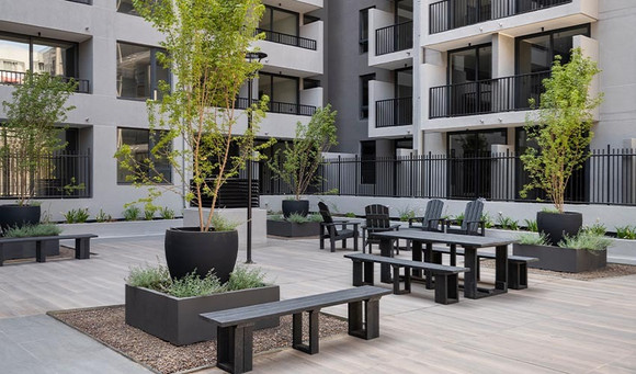 Mesa de comedor de terraza U de ecotabla