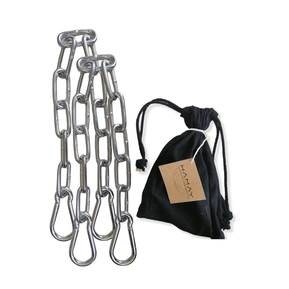 Kit de cadenas y mosquetones para hamacas y sillas colgantes