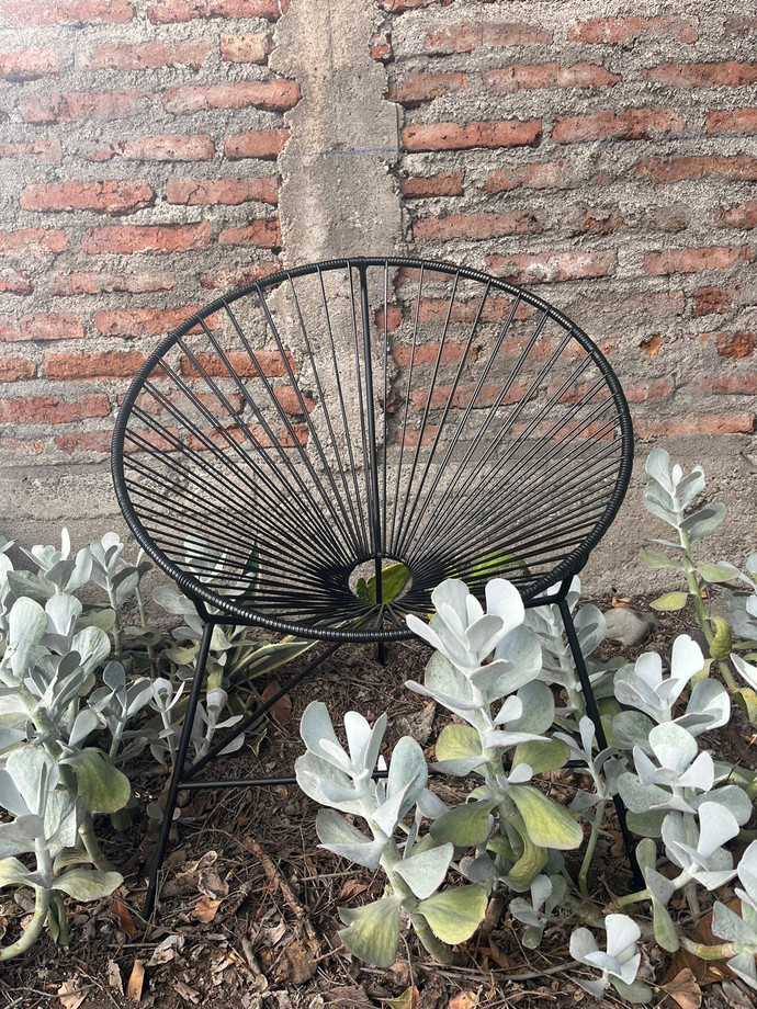 Silla Acapulco Egipto - silla de fierro y encordado pvc modelo egipto estilo acapulco 4 color negro.jpeg