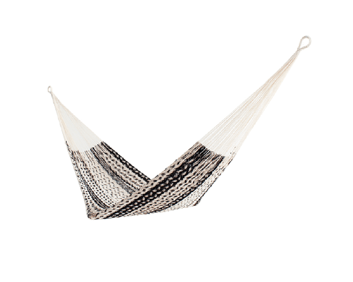 Hamaca de algodón modelo Capullo - hamaca de algodon modelo capullo color crudo con negro.png