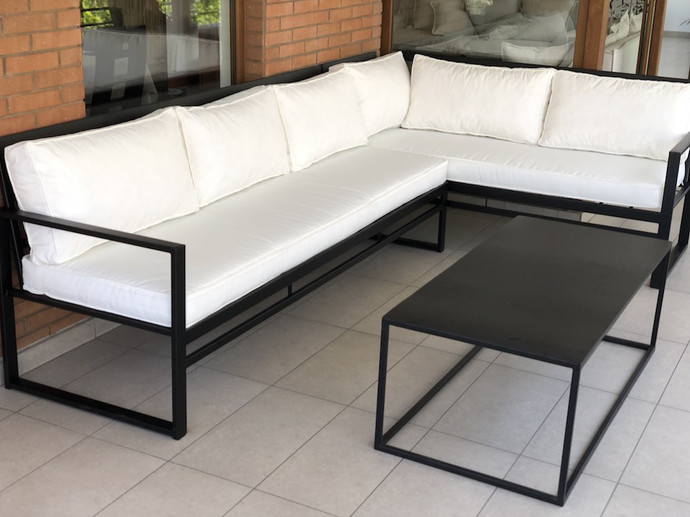 Sofá de terraza de fierro de perfil rectangular - sofa de terraza de fierro de perfil rectangular con cojines5.jpeg