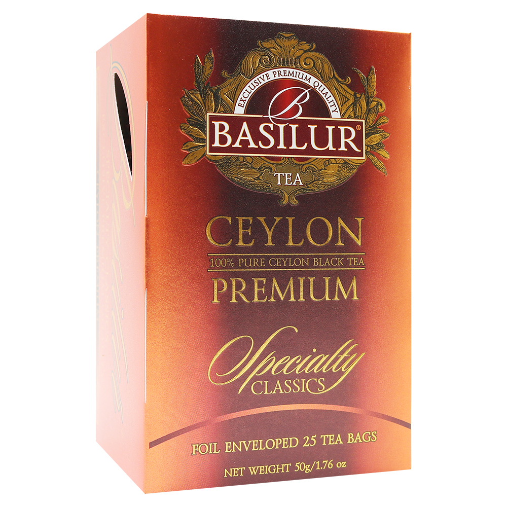 BASILUR Feuille De Ceylan - Thee Noir En Vrac En Sachet 25 X 2 G