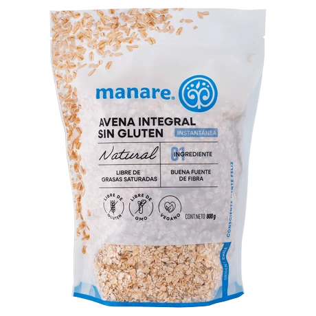 AVENA SIN GLUTEN INSTANTANEA 800 g, MANARE