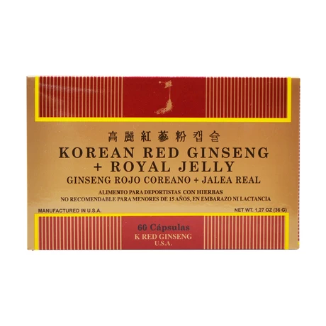 Ginseng Rojo Koreano con Jalea real x 60 cápsulas