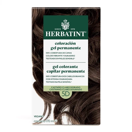Tintura Permanente 5D Castaño Claro Dorado Herbatint