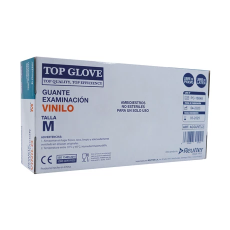 Guante Ex.Vinilo Libre P/Blanco Top Glove M 100 - vista alternativa